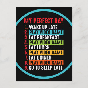 Gamer My Perfect Day Play Video Games Briefkaart