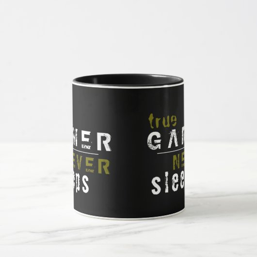 Gamer ne dort jamais Black Gamer café Mug (Centre)