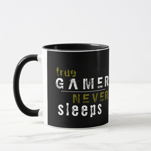 Gamer ne dort jamais Black Gamer café Mug (Gauche)