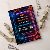 Gamer Neon Anniversaire Fête Invitation numérique