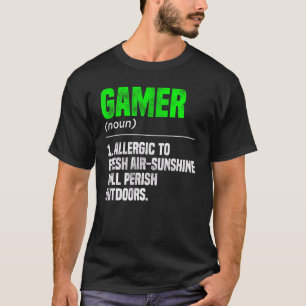 Gamer Noun Definition Video Game Player PC T-shirt