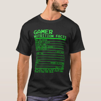 Gamer Nutrition Feiten Geschenken voor Tiener Jong T-shirt