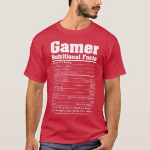 GAMER NUTRITIONAL FACT Cool Gaming Video Game Fu T-shirt