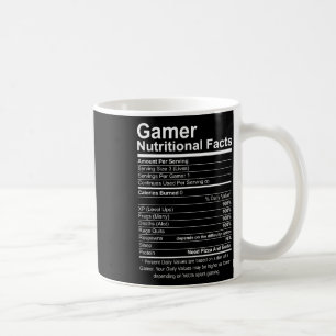 Gamer Nutritional Facts Cool Gamer Video Game Funn Koffiemok