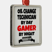 Gamer Oil Change Technician Metalen Ornament (Rechts)