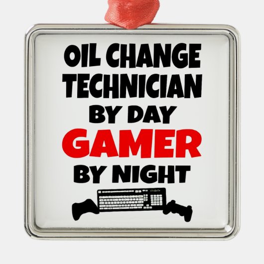 Gamer Oil Change Technician Metalen Ornament (Voorkant)