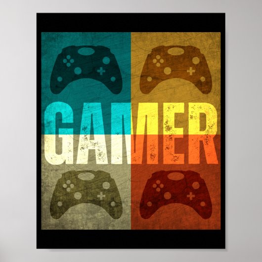GAMER OUDE VIDEO GAME CONTROLLER POSTER (Voorkant)