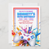 Gamer Paint Invitation Anniversaire (Devant)