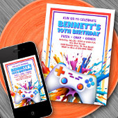 Gamer Paint Invitation Anniversaire