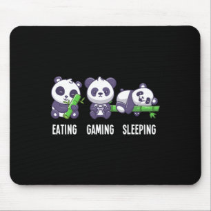 Gamer Panda Eating Gaming Sleeping voor Multiplaye Muismat