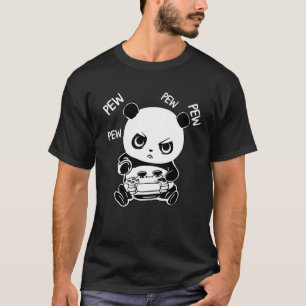 Gamer Panda slaapt Pew Addict grappige cadeautjes T-shirt