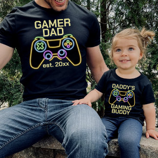 Gamer Pap Oost Datum Gaming Father Child Matking T-shirt
