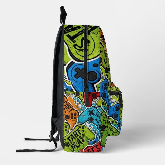 Gamer Pattern Backpack Bedrukte Rugzak (Links)