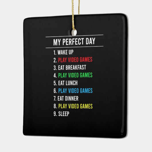 Gamer Perfect Day Keramisch Ornament (Links)