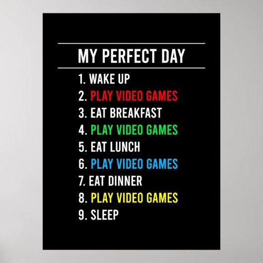 Gamer Perfecte Dag Poster (Voorkant)