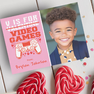 Gamer Photo Classroom Valentines Day Card Notitiekaartje