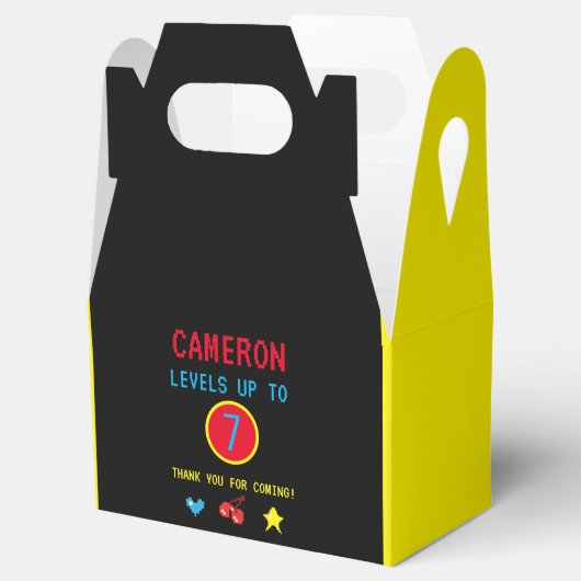 Gamer Pixel Arcade-niveau tot verjaardag Favor Box Bedankdoosjes (Geopend)