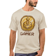 Gamer Pixel Joystick Embleem - Retro Gaming
