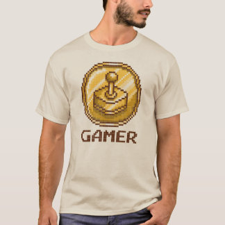 Gamer Pixel Joystick Embleem - Retro Gaming T-shirt