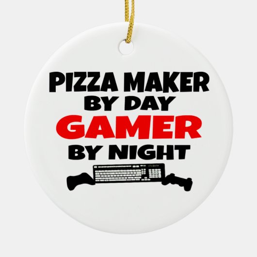 Gamer Pizza Maker Keramisch Ornament (Voorkant)