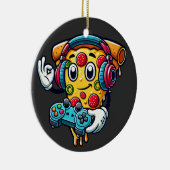 Gamer Pizza Vidéo Jeu Alimentation Ornement en cér (Droite)