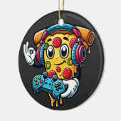 Gamer Pizza Vidéo Jeu Alimentation Ornement en cér (Gauche)