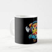Gamer Pizza Vidéo Jeu Nourriture Café Mug (Devant gauche)