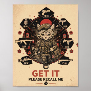 Gamer Poster Tactische Soldaat Kat Herinner Me