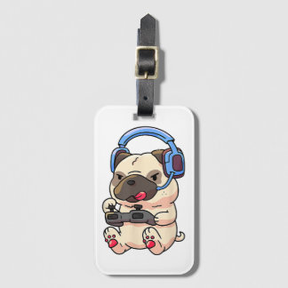 Gamer Pug Gaming Dogs Video Game Gift Ideeën Bagagelabel