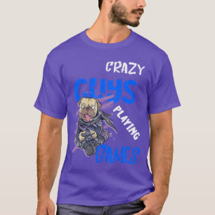 Gamer Pug Hond Krachten Mannen Die Games PC Consol T-shirt