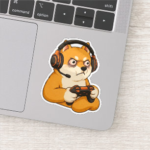 Gamer Rage Shiba Sticker