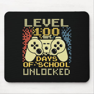 Gamer Retro 100e dag leraar 100 dagen van school B Muismat