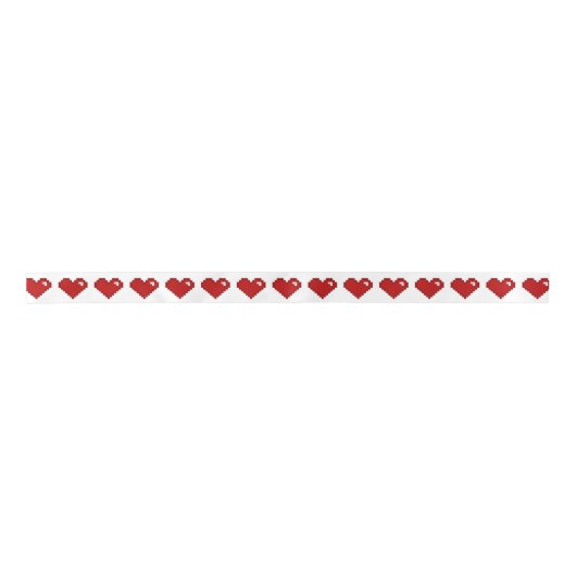 Gamer Retro 8-bits Pixel Heart Ribbon Lint (Voorkant)