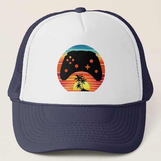 GAMER RETRO GAMING SUNSET TRUCKER PET (Voorkant)