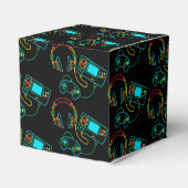 Gamer Retro Neon kubus Bedankdoosjes (Achterkant)