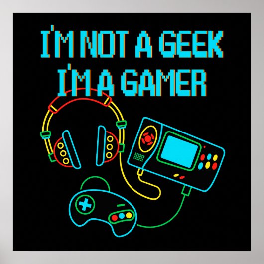 Gamer Retro Neon Poster (Voorkant)