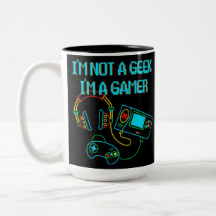 Gamer Retro Neon Zwart Tweekleurige Koffiemok