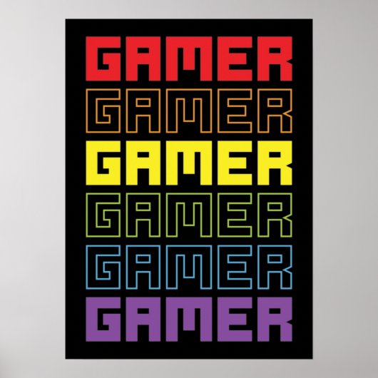 Gamer Retro Old School - Grappig videogamer, gamin Poster (Voorkant)