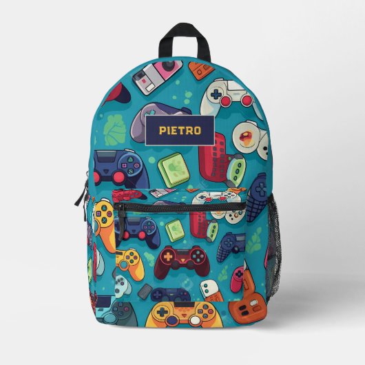 Gamer Retro  Videogame Aangepaste Naam Bedrukte Rugzak (Voorkant)