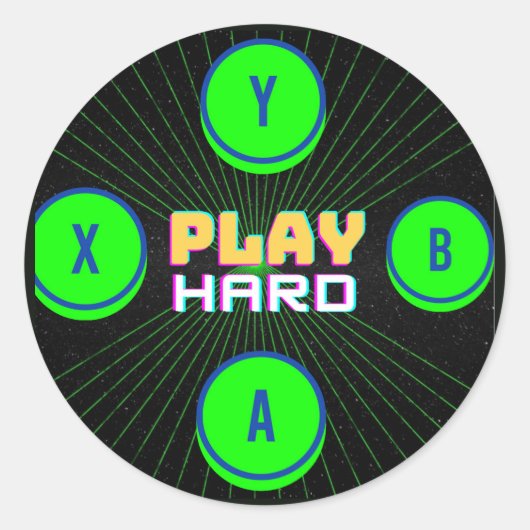 gamer  ronde sticker (Voorkant)