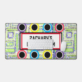 Gamer Room géométrique Green Blue Cercles Étoiles (Clavier et souris)