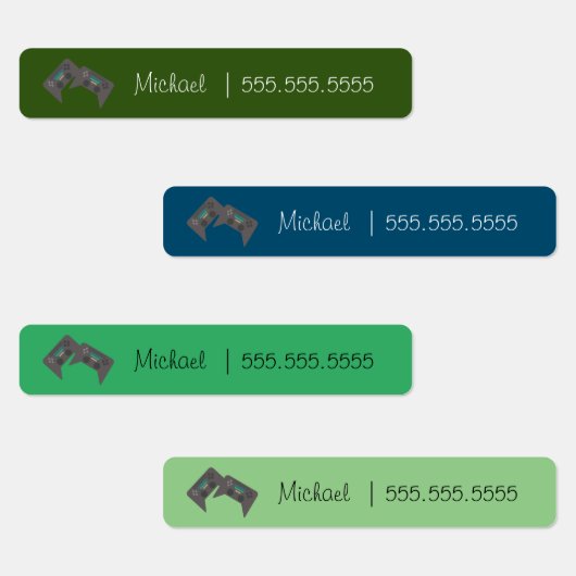 Gamer School Class Lunch Nom Numéro Étiquette (Groupe)