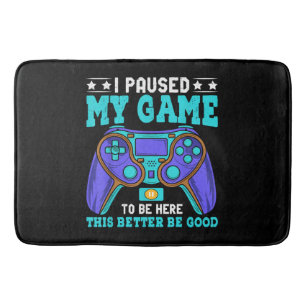 Gamer Shirt Boys Mannen Kinder Tieners pauzeerde m Badmat