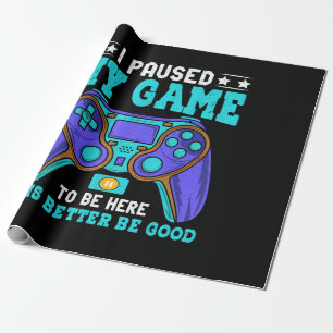 Gamer Shirt Boys Mannen Kinder Tieners pauzeerde m Cadeaupapier