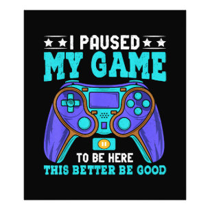Gamer Shirt Boys Mannen Kinder Tieners pauzeerde m Foto Afdruk
