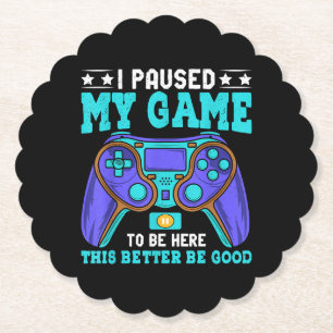 Gamer Shirt Boys Mannen Kinder Tieners pauzeerde m Kartonnen Onderzetters
