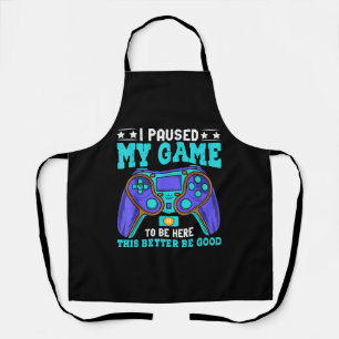 Gamer Shirt Boys Mannen Kinder Tieners pauzeerde m Schort