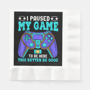 Gamer Shirt Boys Mannen Kinder Tieners pauzeerde m Servet