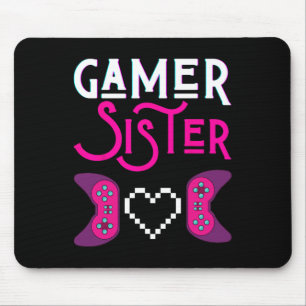 Gamer Sister speelt videogame Funny Sisters Gaming Muismat
