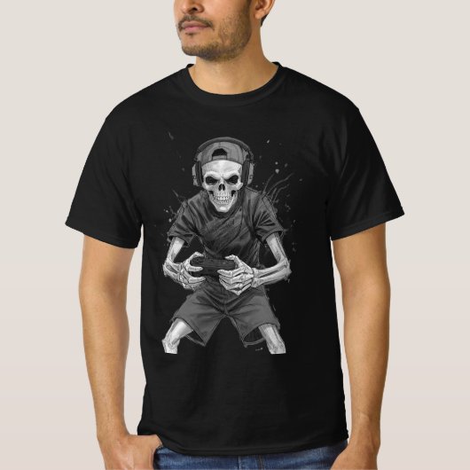Gamer Skeleton  T-shirt (Voorkant)